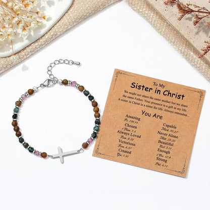 Birthday Christian gifts Cross Bracelet for Women Steel Confirmation Baptism Easter Unique Gift for Girls Friends Daughter Sister