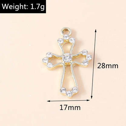 10pcs Luxury Gold Silver Color Cross Charms for Jewelry Making Handmade Crosses Pendant Necklace Keychain Diy Jewelry Findings - Blessings is Here
