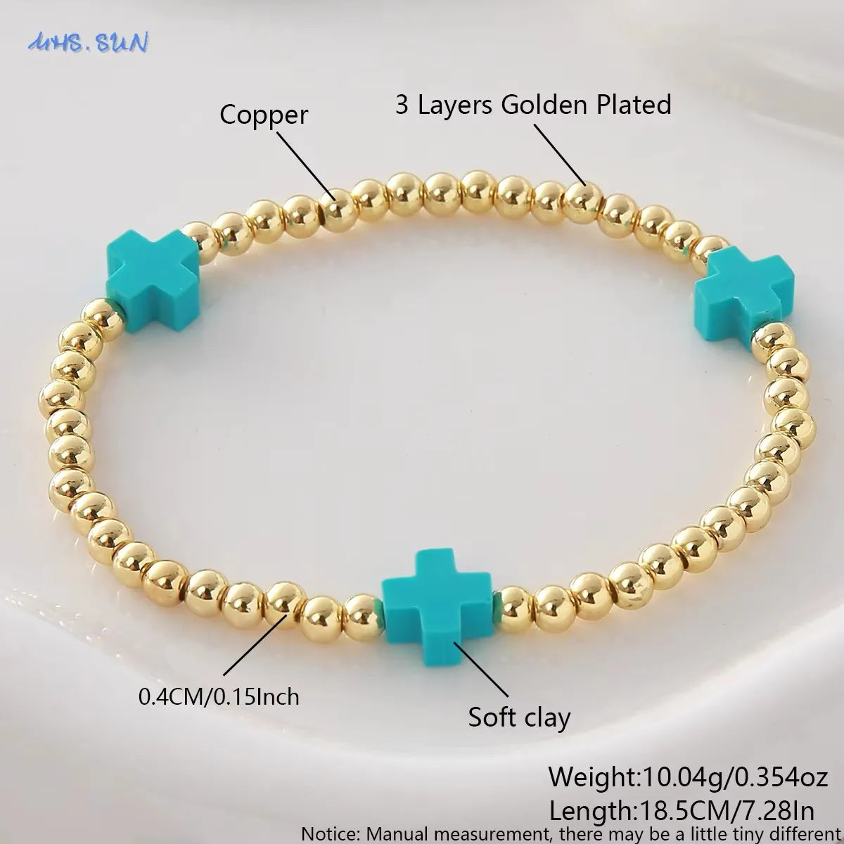 Gold Beaded Cross Bracelet, Christian Bracelet for Women and Men, Faith Jewelry, Inspirational Religious Gift