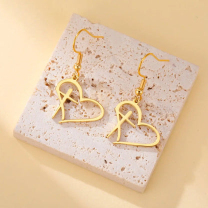 Christian Cross Heart Earrings for Women Love Keyring Stainless Steel Key Bag Car Charms Religious Lucky Jewelry Gifts