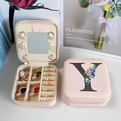 Personalized Flower Alphabet Jewelry Box