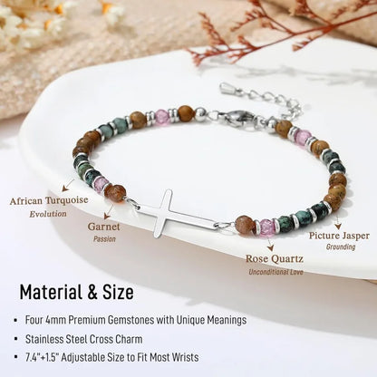Birthday Christian gifts Cross Bracelet for Women Steel Confirmation Baptism Easter Unique Gift for Girls Friends Daughter Sister