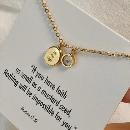 Mustard Seed Faith Necklace for Women & Men – Stainless Steel Inspirational Christian Pendant, Matthew 17:20 Bible Verse Necklace, Christian Gift