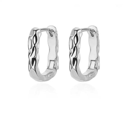 Stainless Steel Gold Heart Zircon Hoop Earrings
