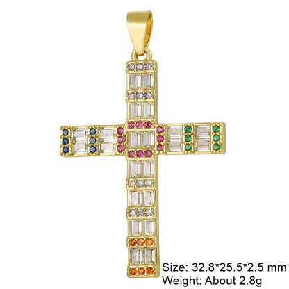 Juya Handmade 18K Real Gold Plated Cubic Zirconia Christian Cross Charms For DIY Rosary Religious Pendant Jewelry Making - Blessings is Here