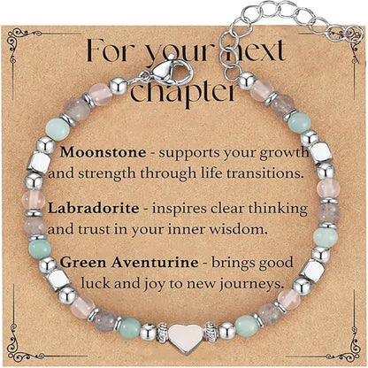Cross-border new natural stone adjustable lobster buckle 4mm beaded bracelet fashionable women with card bracelet