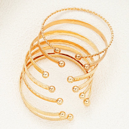 7-Piece Punk Gold Bracelet Set for Women