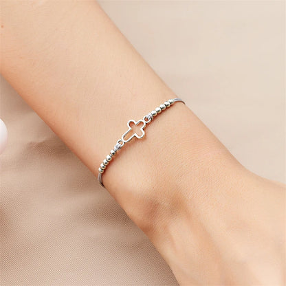 2Pcs/Set New Simple Cross Braided Bracelet for Women Men Handmade Adjustable Friendship Couple Bracelet Christian Prayer Jewelry