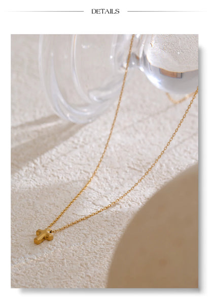 Small  Stainless Steel Chic Cross Casting Charm Pendant Necklace Unique Classic Fashion Jewelry Bijoux Femme
