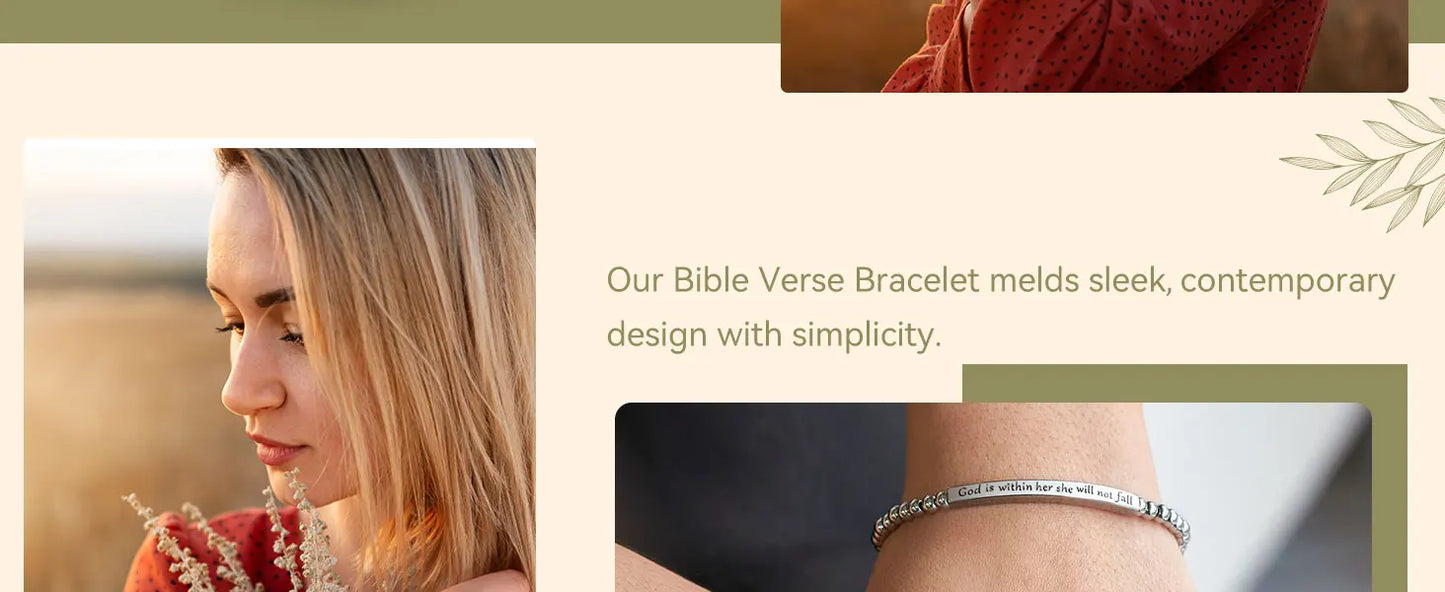Christian Bracelet for Women God Is Within Her She Will Not Fall | Bible Verse Jewelry | Inspirational Religious Gift for Her | Faith Gift