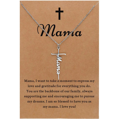 Faith Cross Pendant Necklace Religious Christian Jewelry Mother's Day Gifts for Women