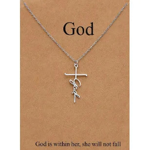 Faith Cross Pendant Necklace Religious Christian Jewelry Mother's Day Gifts for Women