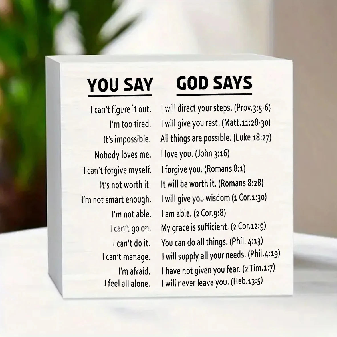 Christian Bible Verse Poster - God Says Scripture Quotes with Bible References - Framed Religious Wall Art Decor - Inspirational