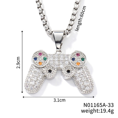 Trendy Golden Gamepad Lightning Necklace