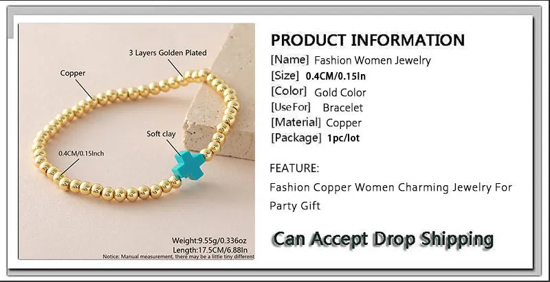 Gold Beaded Cross Bracelet, Christian Bracelet for Women and Men, Faith Jewelry, Inspirational Religious Gift