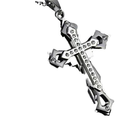 Trendy Hip-Hop Titanium Steel Cross Necklace