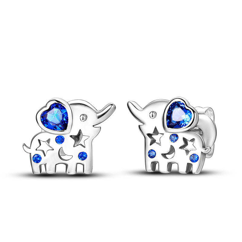 Shining Blue Zircon Owl Earrings 925 Silver Evil Eyes Earrin - Blessings is Here