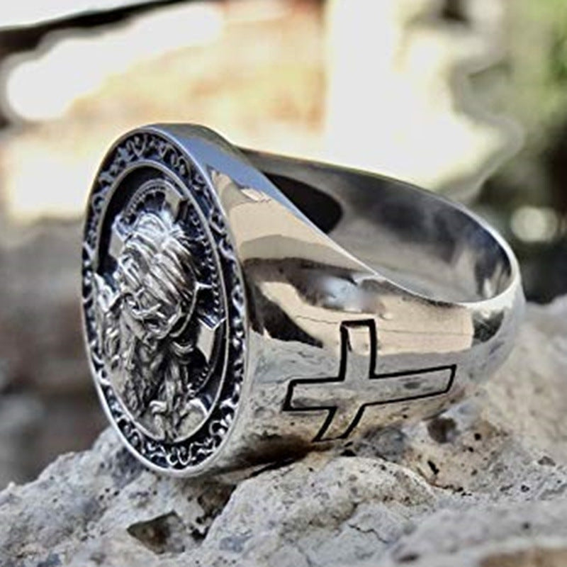 Fashion Jesus Cross Men Punk Ring - Blessings is Here