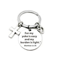 Christian Bible Scripture Pendant Cross Heart Charms Keychain - Blessings is Here
