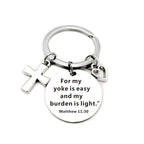 Christian Bible Scripture Pendant Cross Heart Charms Keychain - Blessings is Here