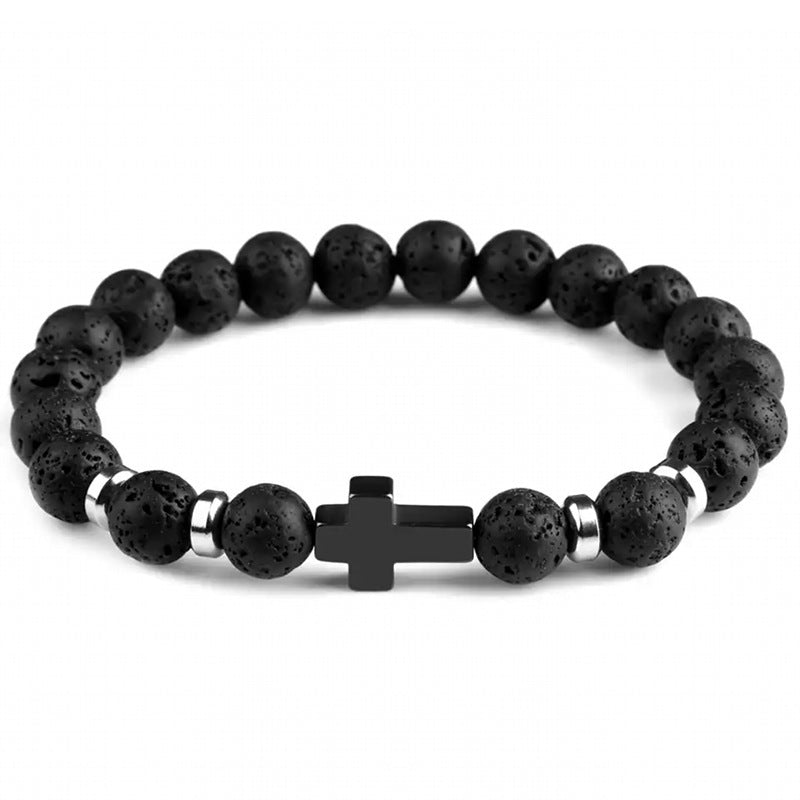 Tigereye Cross Beaded Bracelet - Blessings is Here